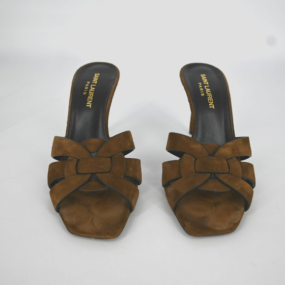 Saint Laurent Brown Suede Tribute Mules Size 36 - Picture 2 of 12